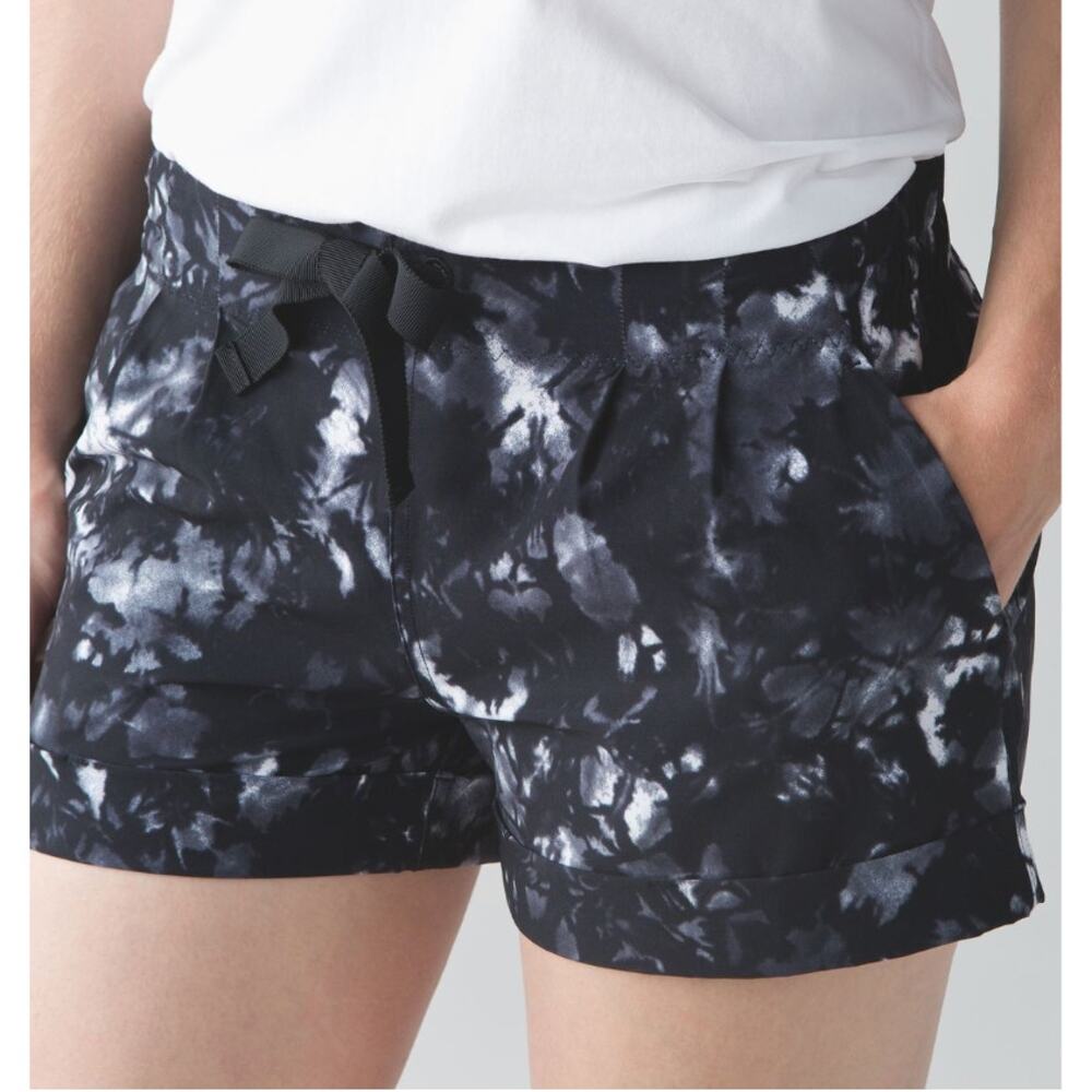 lululemon athletica Black and White Tie-Dye Performance Shorts